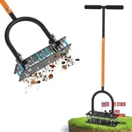 Gaino Manual Lawn Aerator Tool With 15 Spikes, 32"-35" Black & Orange. Fixed Price $51.93.