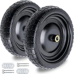 13" Flat Free Wheels 4.00-6 Tire 2-PACK With 3/4" Bearings 2.1" Offset. Fixed Price $49.38.