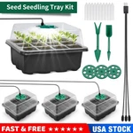 Seed Starter Tray Set W/ Grow Light & Humidity Dome - Plant Flower Kit. Fixed Price $19.95.