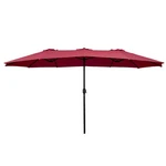 Costway 15' Wine Twin Umbrella Double-sided Outdoor Market Stability. Fixed Price $89.99.