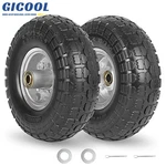 2-PACK 4.10/3.50-4 Flat Free Tire & Wheel For Garden Wagon Hand Truck Trolley. Fixed Price $29.99.