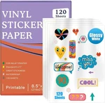 Premium Printable Vinyl Inkjet Stickers -120 Sheets Glossy White 8.5X11 Inch. Fixed Price $61.67.