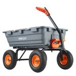Vevor Poly Garden Dump Heavy-duty Yard Carts And Wagons 6.48 Cu.ft 1200 Lbs. Fixed Price $169.99.