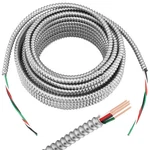 100 Ft 12/3 Metal Cable With Ground Gauge Clad Electrical Wire Alum.... Fixed Price $206.12.