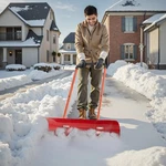 Vevor Snow Pusher Shovel W/ Wheels 37.8 In Removal Plow For Driveway. Fixed Price $56.99.