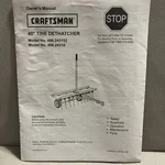 Owner Manual Sears Craftsman 40" Tine Dethatcher Model 486.243152 , 486.24316. Fixed Price $6.30.