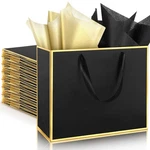 12 Pack Metallic Gift Bag With Handles Tissue 11.8 X 10 4'' Thank You F.... Fixed Price $27.39.
