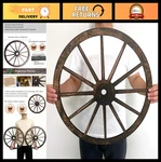 20" Wooden Wagon Wheel - Western Party Decorations For Bar, Garage, Cafe,. Fixed Price $66.59.