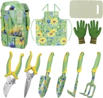10-PIECE Set Green Floral Gardening With Non-slip Handl. Fixed Price $50.88.