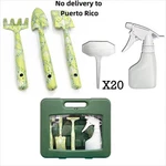 Indoor Garden Tool Set With Carrying Case, Green (24 Pieces). Fixed Price $23.96.