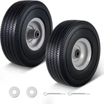 4.10/3.50-4 Tire And Wheel Flat Free, 10X3.50-4''SOLID Pu 10'' 2PACK, Black. Fixed Price $41.52.