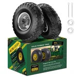 (2 Pack) 4.10/3.50-4 Flat Free Tire And Wheel 10-INCH Solid Replacement.... Fixed Price $45.27.