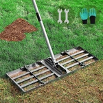 Heavy Duty Lawn Leveling Rake With Stainless Steel Handle & Gardening Gloves Gif. Fixed Price $66.99.