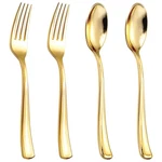 Bucla 600PCS Gold Plastic Spoons Forks Set - Disposable Heavy Duty Flatware. Fixed Price $92.78.