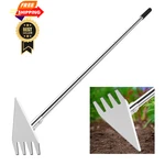 Baraystus Hoe Garden Tool, 2-IN-1 & Weed Rake, 29.5"-57.7" Silver. Fixed Price $36.99.