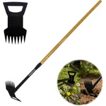 60" 2-IN-1 Weed Remover Tool With 7-TINE Garden Hoe, Wooden Handle. Fixed Price $60.19.