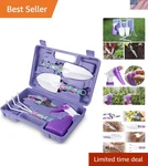 Lekeone 5-PIECE Purple Gardening Tool Set With Ergonomic Handles & Carry Case. Fixed Price $32.29.