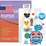 Premium Printable Vinyl Inkjet Stickers -120 Sheets Glossy White 8.5X11 Inch. Fixed Price $54.45.