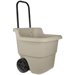Suncast LC1250D 15 Gallon Poly Multipurpose Rolling Lawn And Garden Cart, Taupe. Fixed Price $69.99.