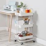 Honey-can-do 3-TIER Rolling Craft Cart With Handle, White. Fixed Price $48.96.