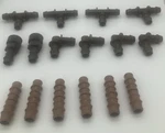 1/2 Inch 16 Pack Netafim Brown Plastic Garden Irrigation Connectors Adapters. Fixed Price $5.99.