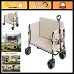 Vevor 3-IN-1 Collapsible Folding Wagon Bench Beach Utility Cart. Fixed Price $193.99.