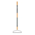 Fiskars Garden Rake, Metal Bow With Fiberglass Handle, 64" Length. Fixed Price $35.86.