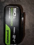 Greenworks 24V 5.0AH Lithium-ion High-power Battery BAG70007. Fixed Price $50.00.