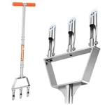 Manual Core Aerator Lawn Tool - With 3 Hollow Tines, Orange. Fixed Price $66.50.