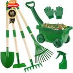 Duckura Kids Gardening Tools Set Wheelbarrow For 7PCS-GREEN. Fixed Price $70.99.