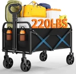 Collapsible Heavy Duty Wagon Swivel Cart For Garden,beach,park,camping. Fixed Price $80.81.