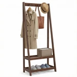 Freestanding Clothes Rack With 3 Hooks 2 Shelves-walnut Color:. Fixed Price $117.72.