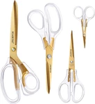 Acrylic Scissors Set, Office Desk Gold, Clear Comfort-grip Handles. Fixed Price $38.99.