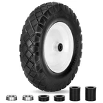 Upgraded 16" Flat Free Wheelbarrow Wheels And Tires, Inches, Black. Fixed Price $66.99.