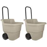 Suncast 15 Gallon Poly Multipurpose Rolling Lawn And Garden Cart, Taupe (2 Pack). Fixed Price $137.99.