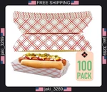 Mr Miracle 7 Inch Paper Hot Dog Tray Red White Pattern. Pack Of 100.. Fixed Price $30.90.
