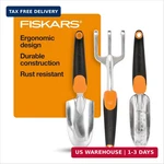 Fiskars 3-IN-1 Garden Tool Set, Polished Cast-aluminum Heads For Rust Resistance. Fixed Price $41.17.