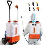 Vevor Battery Powered Backpack Sprayer With Wheel Gal Tank 0-94 Psi Adjustable. Fixed Price $111.06.