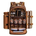 Apollo Walker Picnic Backpack Bag For 4 With Cooler Person, Brown. Fixed Price $99.82.