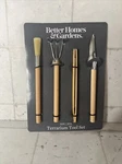 Better Homes & Gardens Terrarium Tool Set Wood Metal Rake Shovel Brush Tweezers. Fixed Price $9.00.
