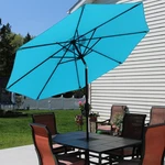 9 Ft Aluminum Patio Umbrella With Tilt And Crank - Turquoise By Sunnydaze. Fixed Price $79.67.