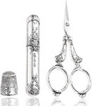 Hicello Kits, Vintage Sewing Scissors, Thimble And Metal Floss.... Fixed Price $21.59.