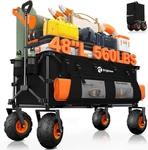 48"L Collapsible Beach Wagon With Big 10" Balloon Wheels For Sand, 560LBS Weight. Fixed Price $264.99.