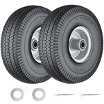4.10/3.50-4 And Wheel Flat Free,solid Tires With 5/8 Axle. Fixed Price $39.82.