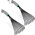 Gardening Rake Stainless Steel Tiller Small 2 Pcs Short Handle Tool. Fixed Price $37.03.