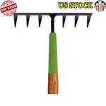Floral Cultivator 5 Garden Rake Comfort Grip Wooden Handle Coated Tines New. Fixed Price $53.19.
