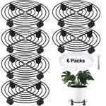 6 Packs 13 Inches Large Metal Plant Caddy With Wheels Rolling Stands He.... Fixed Price $70.71.