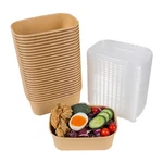 Jayeey 25OZ Disposable Kraft Paper Bowls W/ Lids, Rectangle Food Containers 50. Fixed Price $52.48.