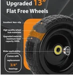 13" Flat Free Wheels Replacement Pontuss, 4.00-6 Solid.. Fixed Price $25.00.
