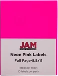 Jam Paper Neon Pink Shipping Labels Full Page 1/2 X 11 Sticker 337628614. Fixed Price $8.99.